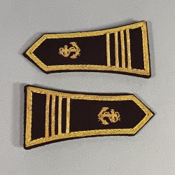 PAIRE D'EPAULETTES D'OFFICIER COMMANDANT DES TROUPES D'INFANTERIE DE MARINE POUR LA TENUE DE GALA OU LE SPENCER